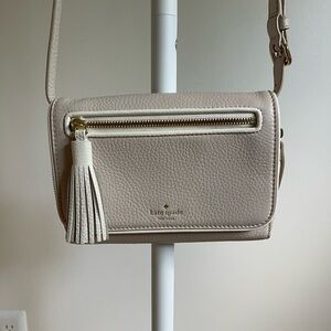 Kate Spade Beige Crossbody Bag with Tassel